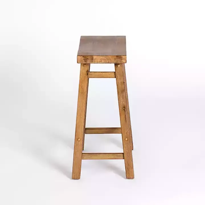 Barnwood Sonoma Saddle Counter Stools, Set of 2