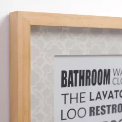 Bathroom Names Framed Wall Plaque
