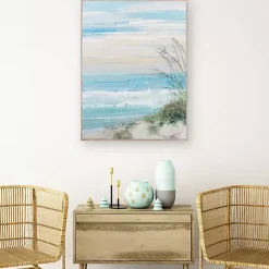 Beach at Dusk Framed Art Print by Sally Swatland