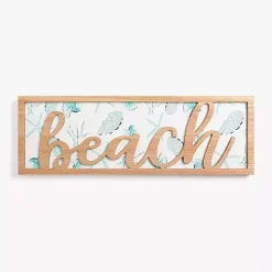 Beach Seashell Print Wood Wall Plaque