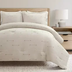 Beige Clip Jacquard 3-pc. King Comforter Set