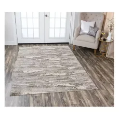 Beige Edward Abstract Area Rug, 5x7