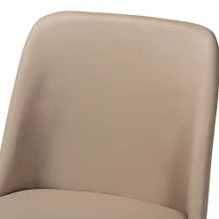 Beige Faux Leather Modern Dining Chairs, Set of 2