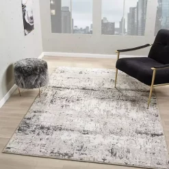 Beige Gray Indoor Area Rug, 7x9
