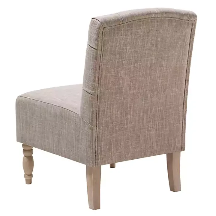 Beige Luna Tufted Armless Accent Chair