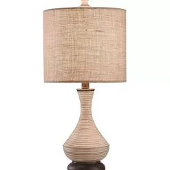 Beige Stripes Curved Table Lamp