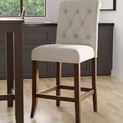 Beige Tufted Landon Counter Stools, Set of 2
