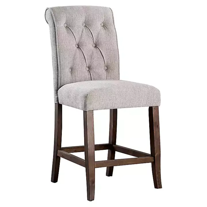 Beige Tufted Landon Counter Stools, Set of 2