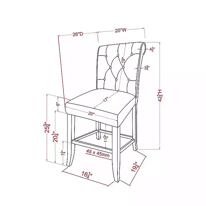 Beige Tufted Landon Counter Stools, Set of 2