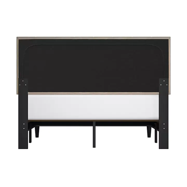 Beige Tufted Low Profile Platform Queen Bed