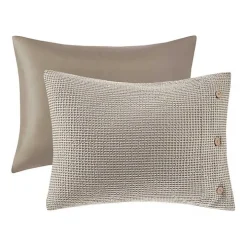 Beige Waffle Weave 3-pc. Queen Duvet Cover Set