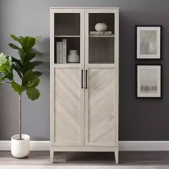 Birch Chevron Wooden Storage Cabinet