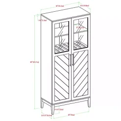 Birch Chevron Wooden Storage Cabinet