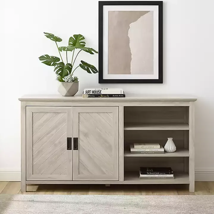 Birch 2-Door Chevron Cabinet