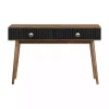 Black & Walnut Soft-Close Wood Console Table