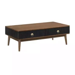 Black & Walnut Soft-Close Wood Coffee Table