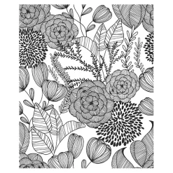 Black & White Floral Garden Peel & Stick Wallpaper