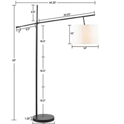 Black Adjustable Arm Modern Floor Lamp