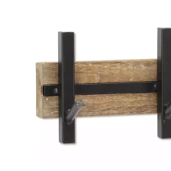 Black and Brown 5-Hook Coat Rack