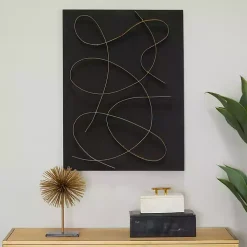 Black and Gold Abstract Wall Plaque