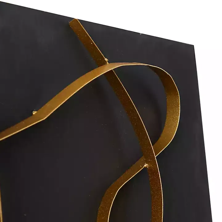 Black and Gold Abstract Wall Plaque