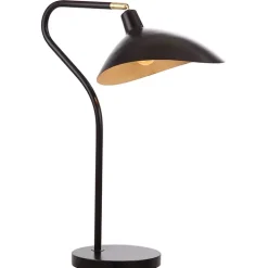 Black and Gold Curved Neck Giselle Task Lamp