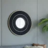 Black and Gold Double Ribbed Wall Mirror