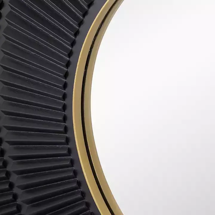 Black and Gold Double Ribbed Wall Mirror