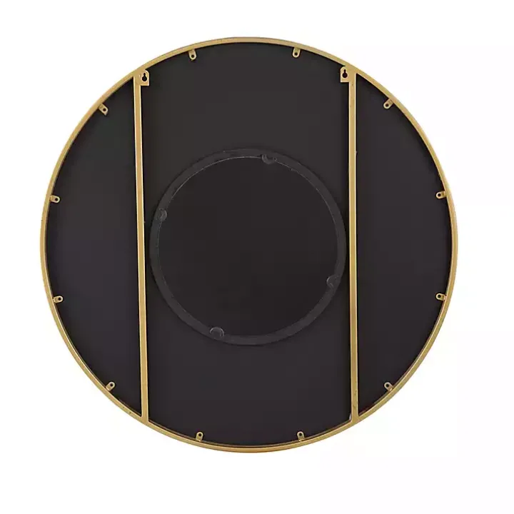 Black and Gold Double Ribbed Wall Mirror