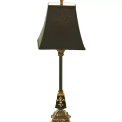 Black and Gold Fleur De Lis Buffet Lamp