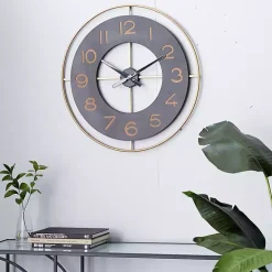 Black and Gold Open Frame Axis Clock