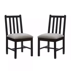 Black and Gray Classic Dining Chairs, Set of 2