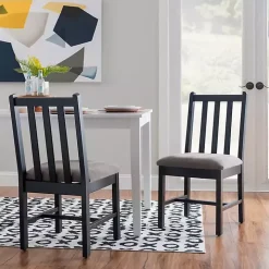 Black and Gray Classic Dining Chairs, Set of 2