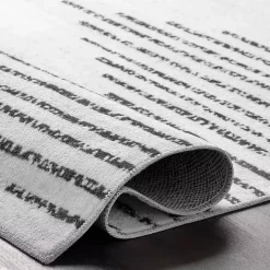 Black and Ivory Diamond Washable Runner