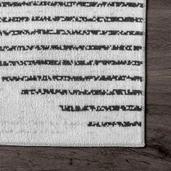 Black and Ivory Diamond Washable Runner