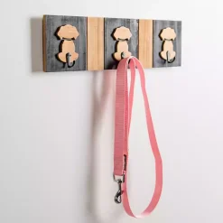 Black and Natural Wood Dog Hooks