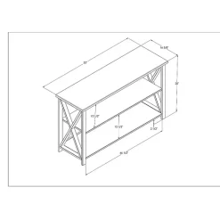 Black and Rustic Oak Wood Farmhouse Console Table