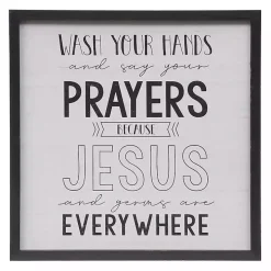 Black and White Jesus and Germs Plaque