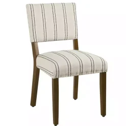 Black and White Striped Dining Chairs, Set of 2
