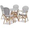Black and White Woven 5-pc. Dining Set