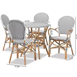 Black and White Woven 5-pc. Dining Set
