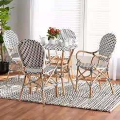 Black and White Woven 5-pc. Dining Set
