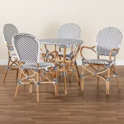 Black and White Woven 5-pc. Dining Set