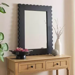 Black Angular Scalloped Nadia Wall Mirror