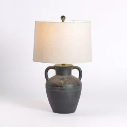 Black Antique Jug Table Lamp with Handles