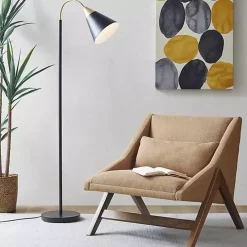 Black Arched Cone Shade Floor Lamp