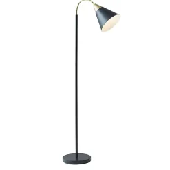 Black Arched Cone Shade Floor Lamp