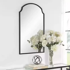 Black Arched Scallop Edge Wall Mirror