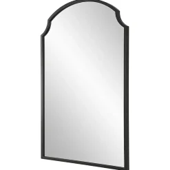 Black Arched Scallop Edge Wall Mirror