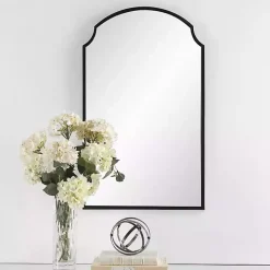 Black Arched Scallop Edge Wall Mirror